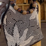 Soleil Brown Beaded Bag plus-size - AMOUR781
