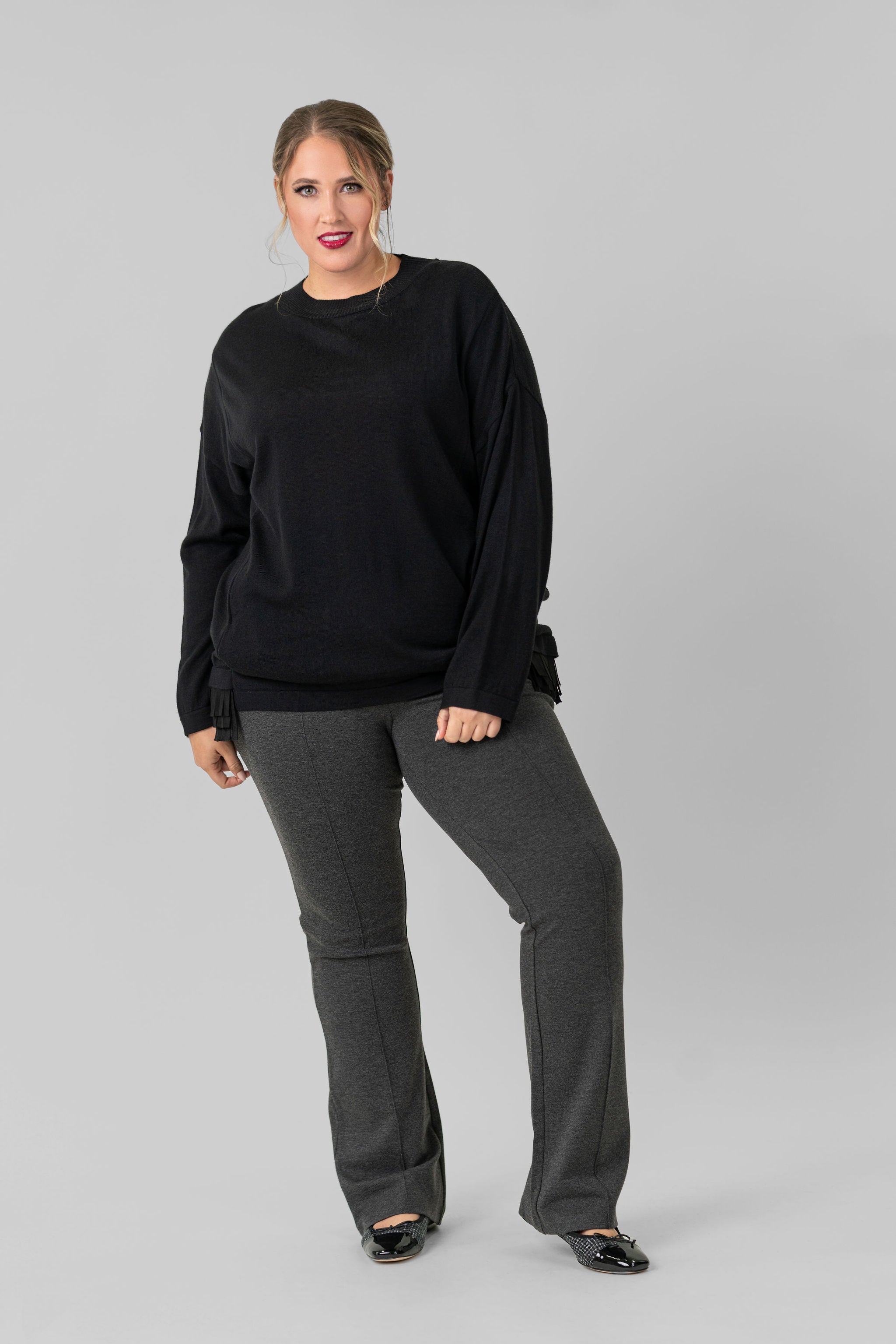 FRINGE WOOL SWEATER plus-size - AMOUR781