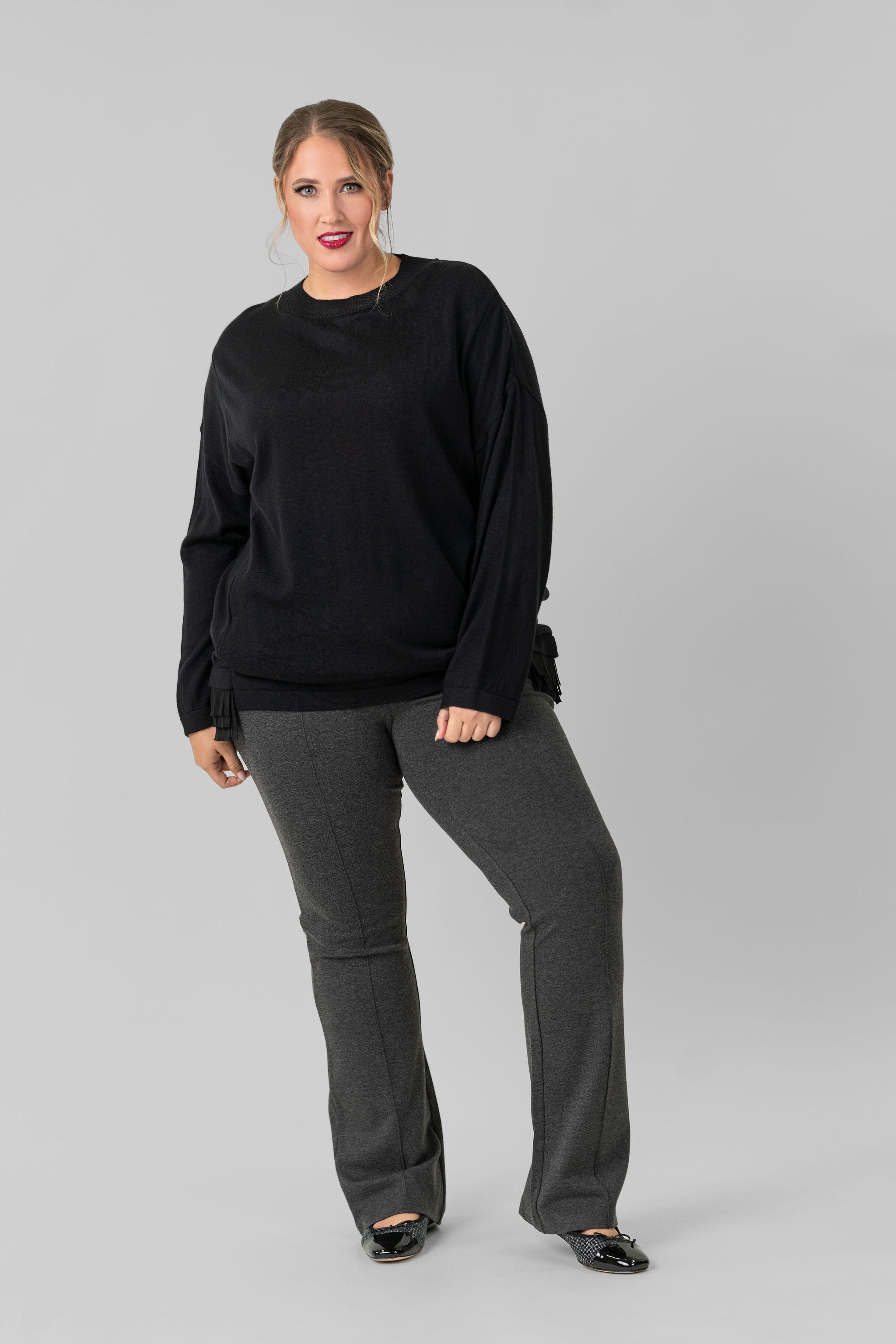 FRINGE WOOL SWEATER plus-size - AMOUR781