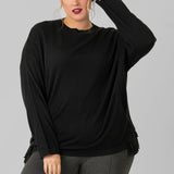 FRINGE WOOL SWEATER plus-size - AMOUR781