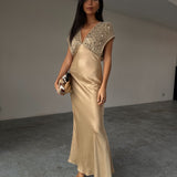 GOLD SEQUIN ELODIE DRESS plus-size - AMOUR781