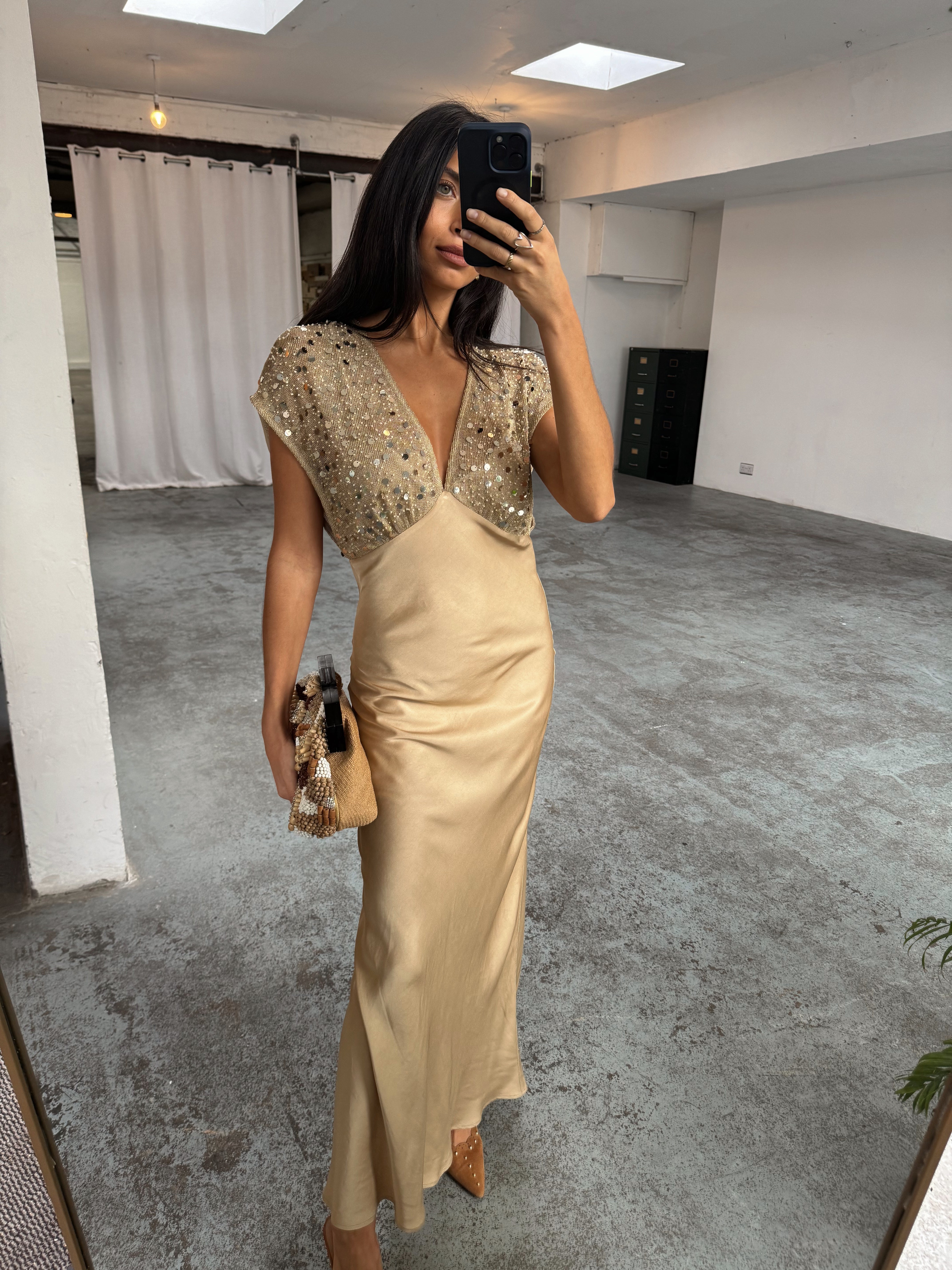 GOLD SEQUIN ELODIE DRESS plus-size - AMOUR781