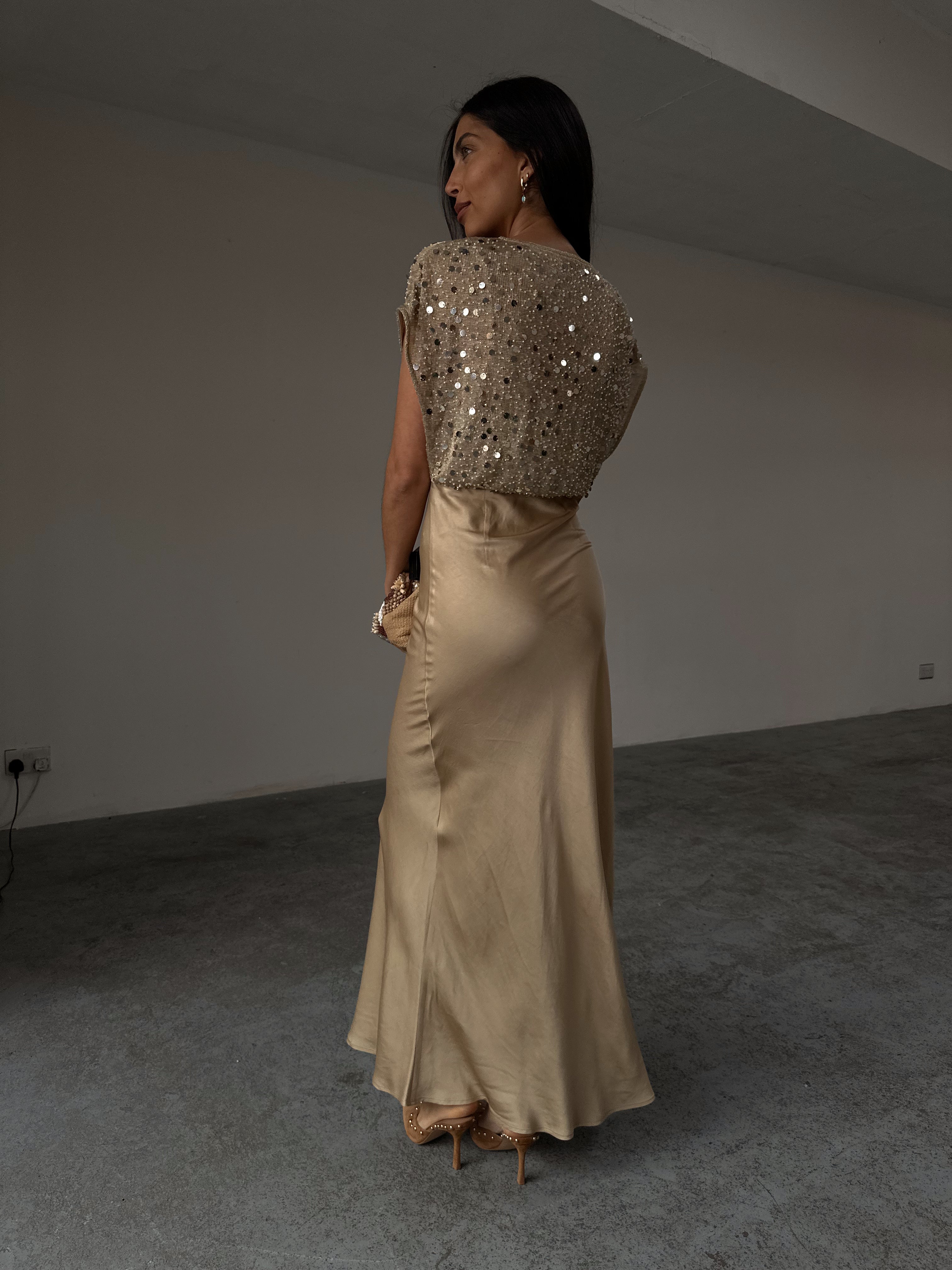 GOLD SEQUIN ELODIE DRESS plus-size - AMOUR781