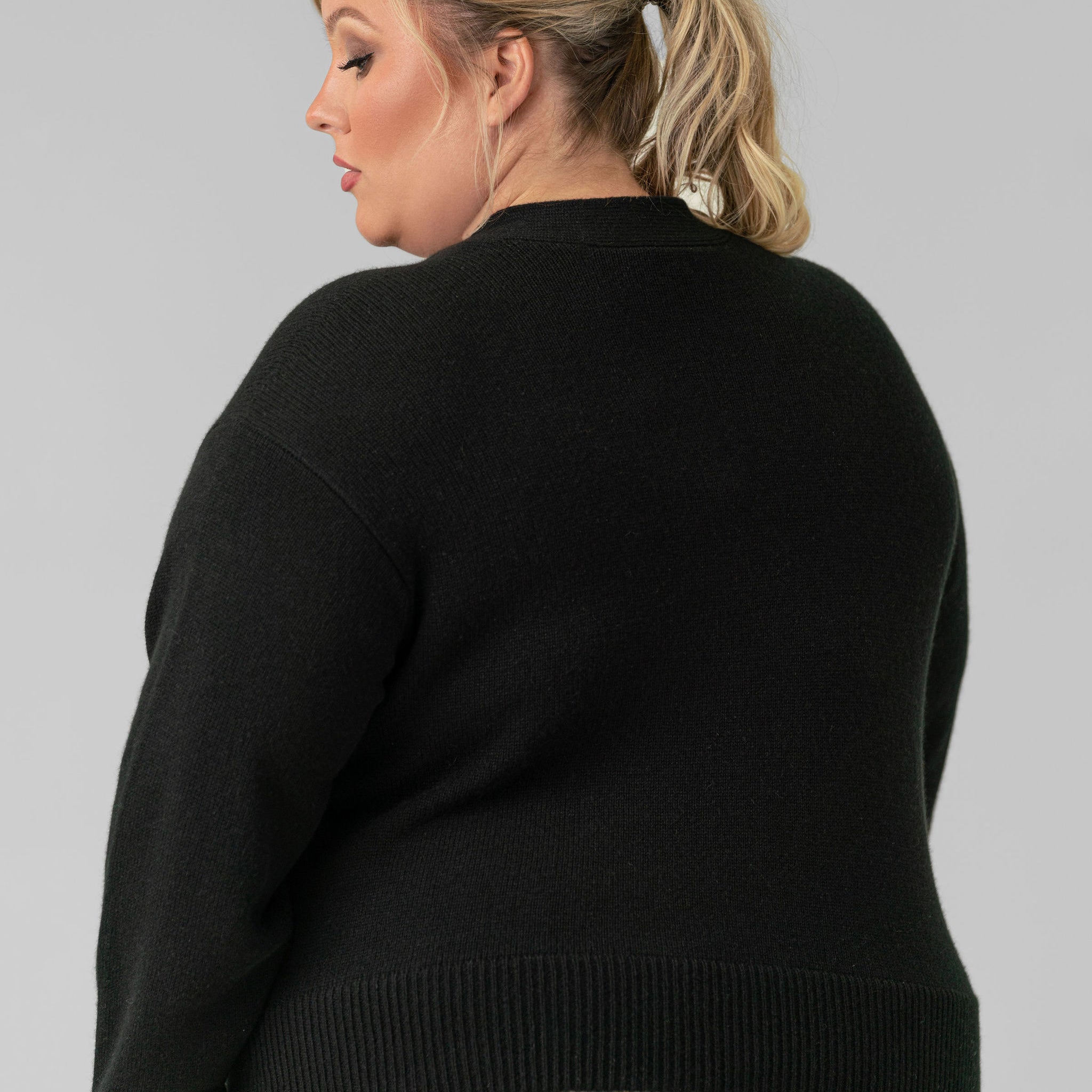 BOXY WOOL CASHMERE CARDIGAN plus-size - AMOUR781