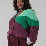 INTARSIA WAVE CARDIGAN plus-size - AMOUR781