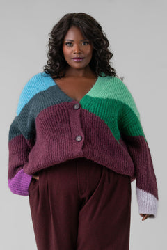 INTARSIA WAVE CARDIGAN plus-size - AMOUR781