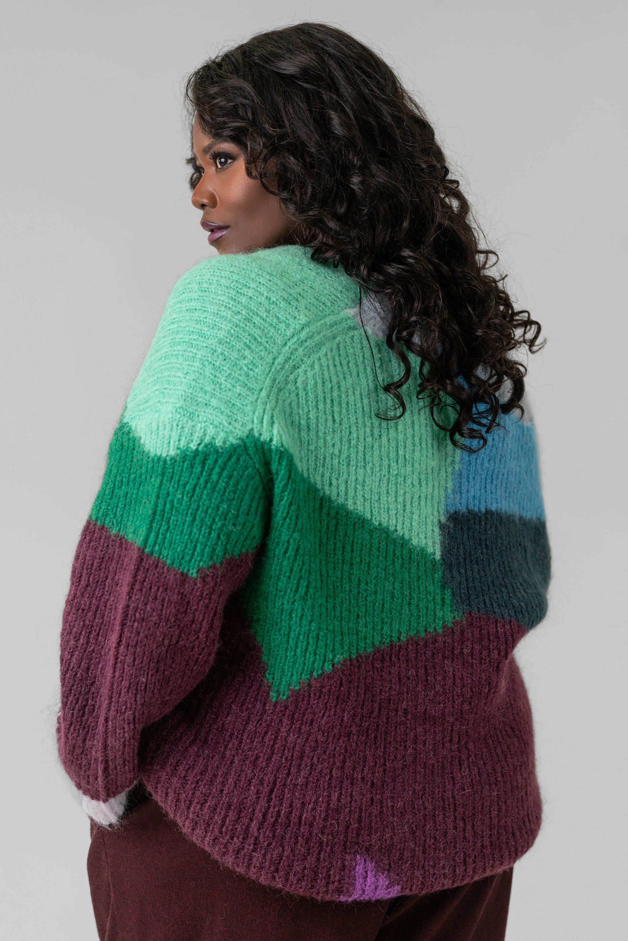 INTARSIA WAVE CARDIGAN plus-size - AMOUR781