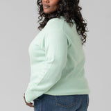 RIB TRIM V-NECK plus-size - AMOUR781