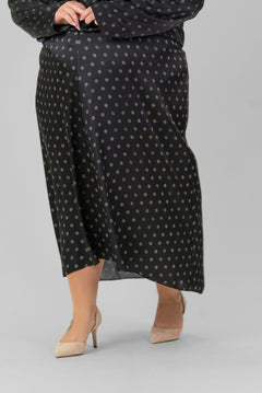 SUN DOT DRAPED SLIP SKIRT plus-size - AMOUR781