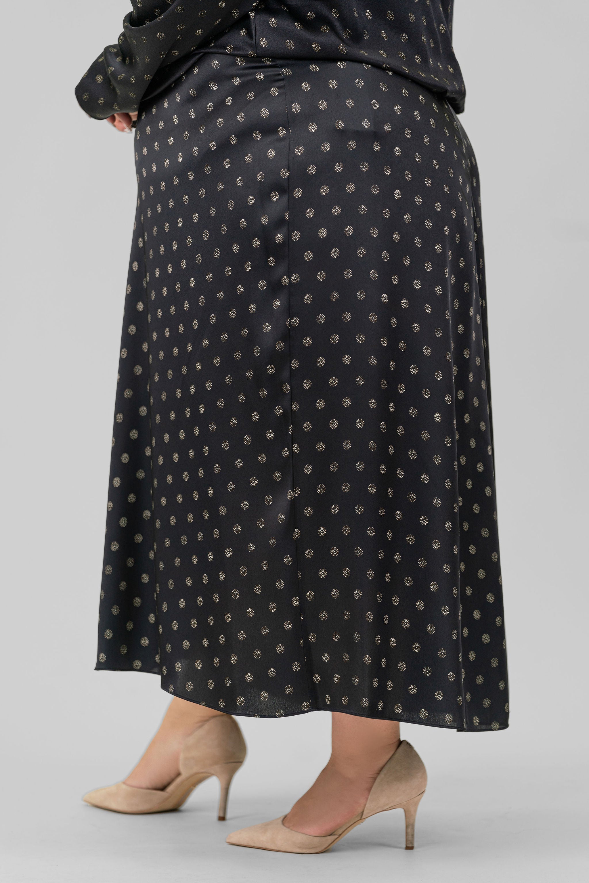 SUN DOT DRAPED SLIP SKIRT plus-size - AMOUR781