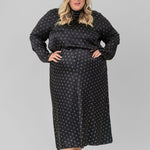 SUN DOT MOCK NECK BLOUSE plus-size - AMOUR781