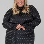 SUN DOT MOCK NECK BLOUSE plus-size - AMOUR781