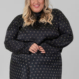 SUN DOT MOCK NECK BLOUSE plus-size - AMOUR781