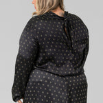 SUN DOT MOCK NECK BLOUSE plus-size - AMOUR781