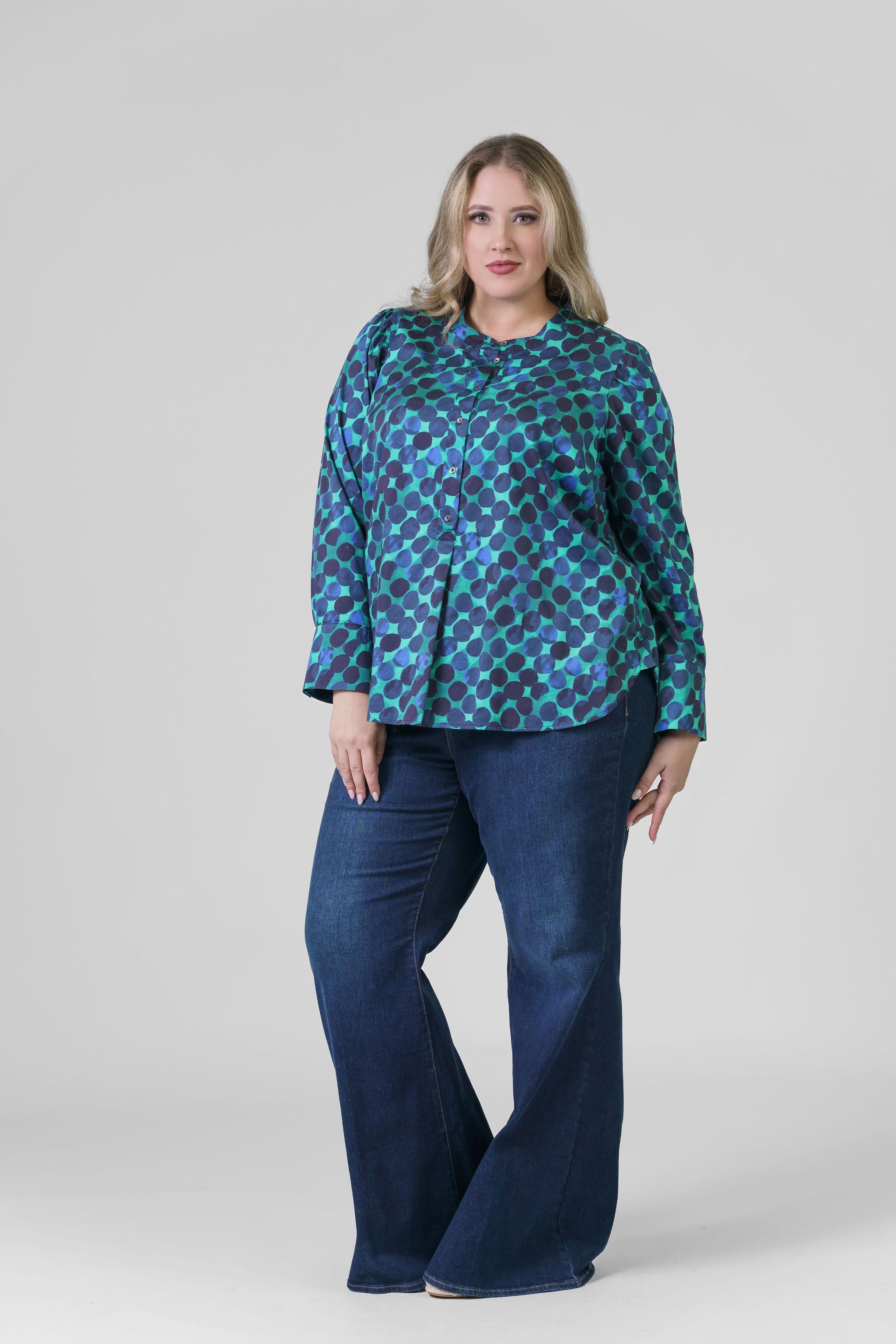 OCEAN DOT TOP plus-size - AMOUR781