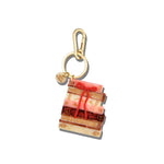 Hand-painted Bow Bookstack Bag Charm + Keychain plus-size - AMOUR781