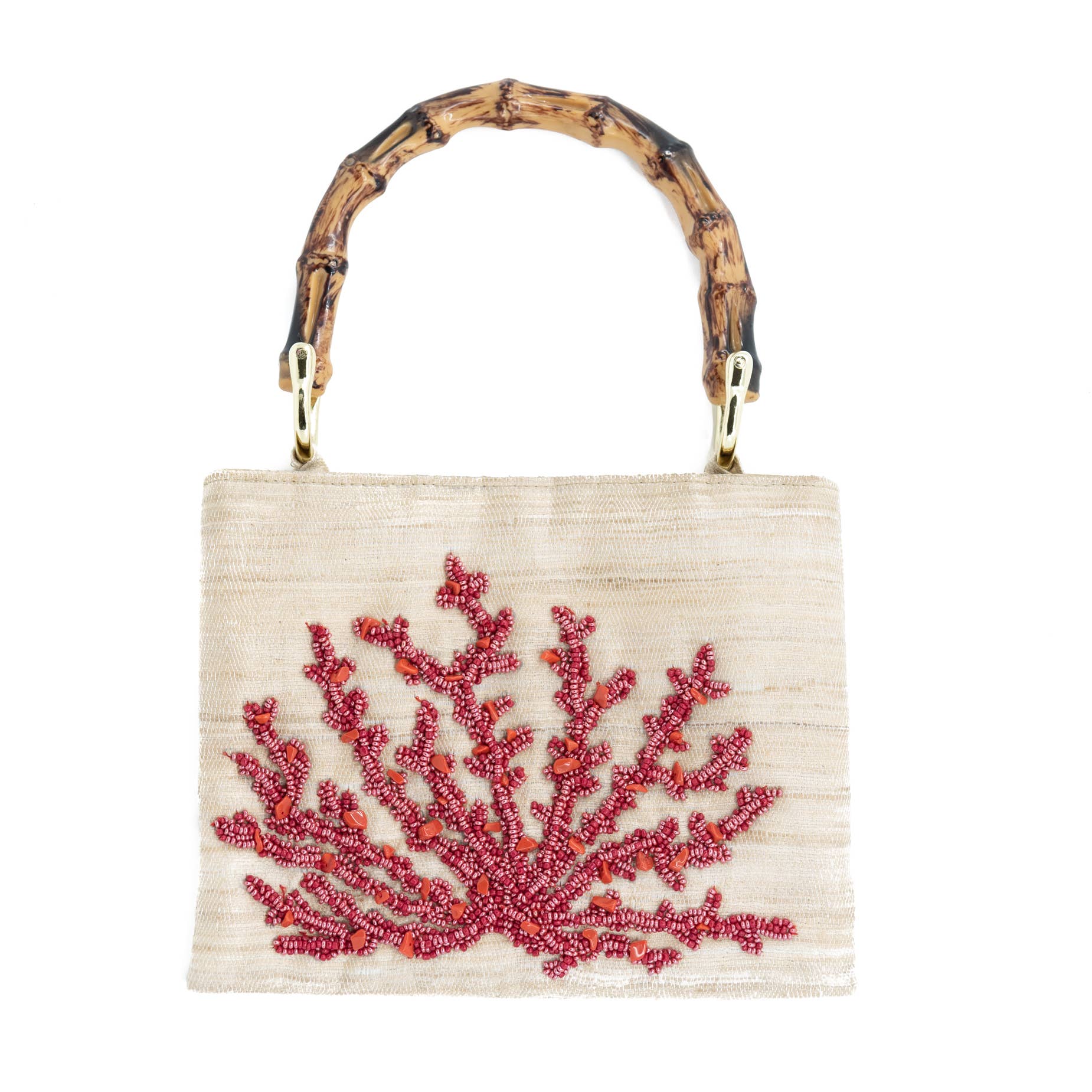 BAMBOO HANDLE CORAL BAG plus-size - AMOUR781