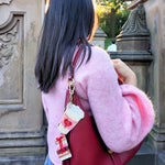 Hand-painted Bow Bookstack Bag Charm + Keychain plus-size - AMOUR781
