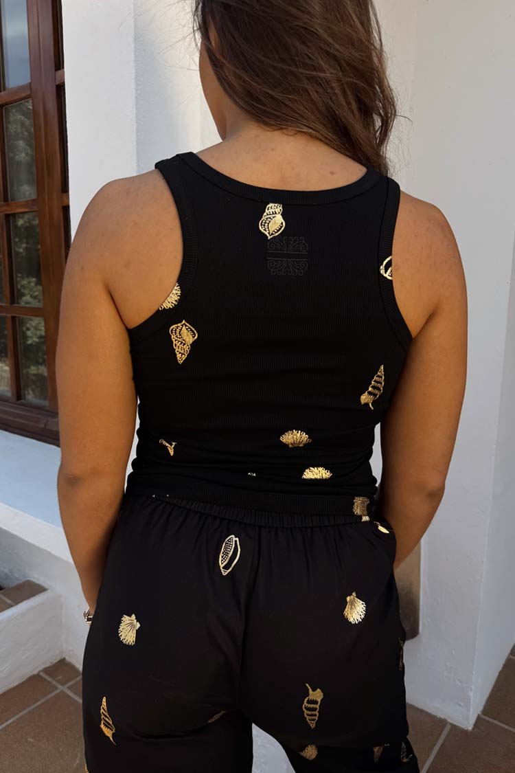 BLACK SHELL RIB TANK – AMOUR781