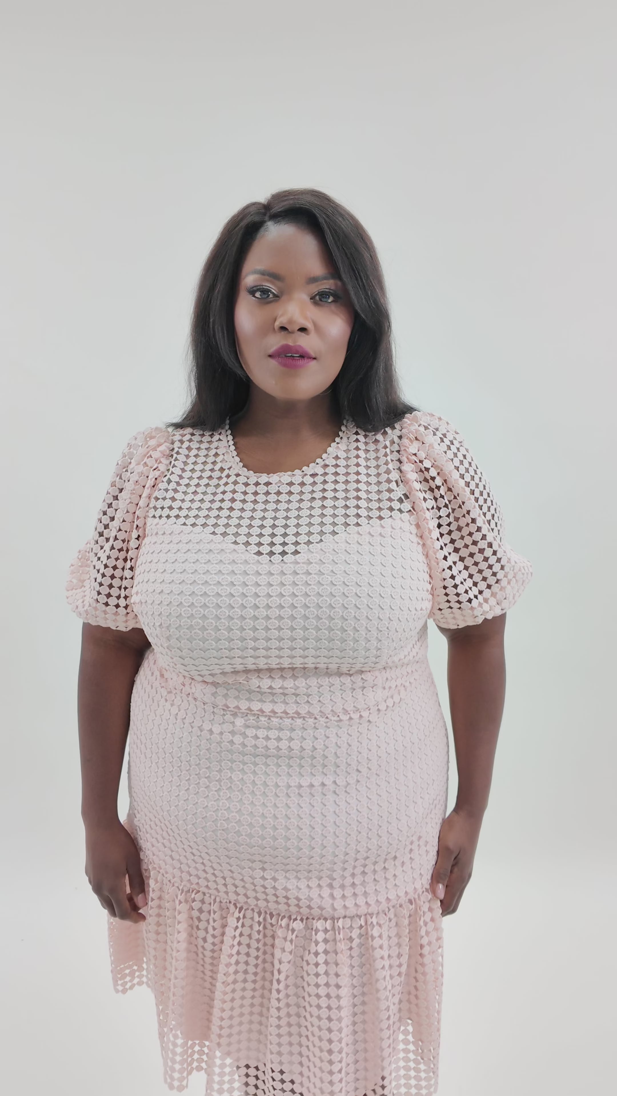 IMANI CROCHET LACE DRESS plus-size - AMOUR781