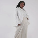 WHITE LINEN BLAZER plus-size - AMOUR781