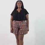 FLOWY CHECK SHORT plus-size - AMOUR781