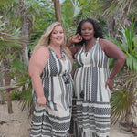 GRECIAN BLACK & CREAM DRESS plus-size - AMOUR781