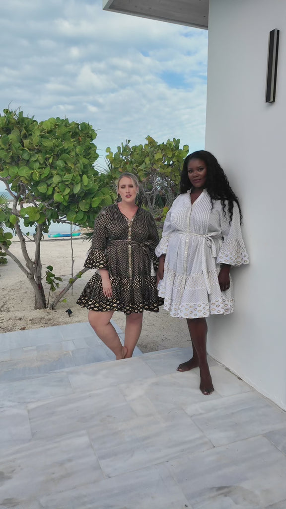 SHORT NET PRINT DRESS plus-size - AMOUR781