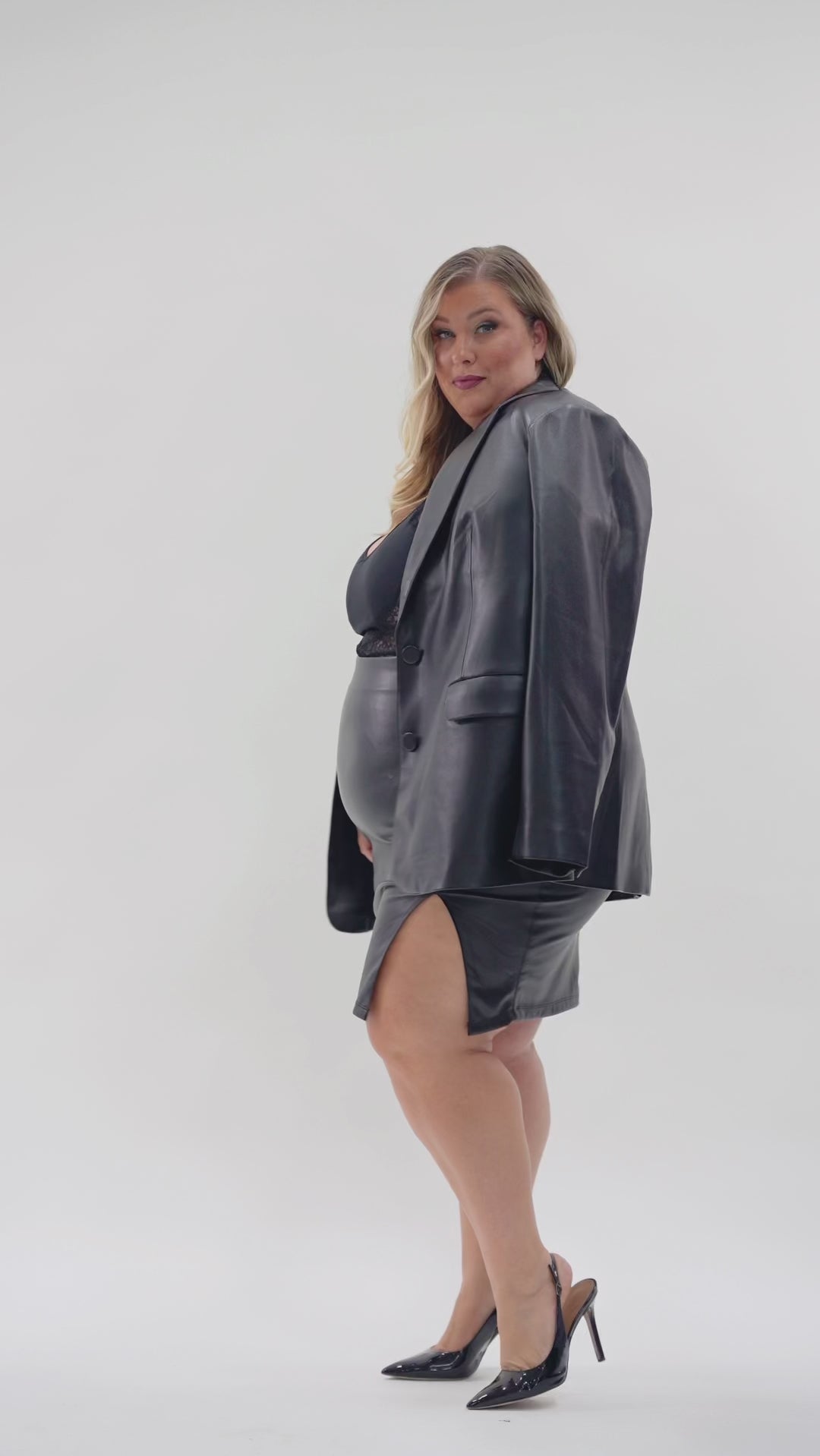 PENCIL SKIRT WITH SLIT plus-size - AMOUR781