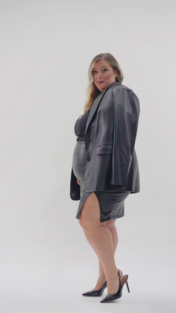 PENCIL SKIRT WITH SLIT plus-size - AMOUR781