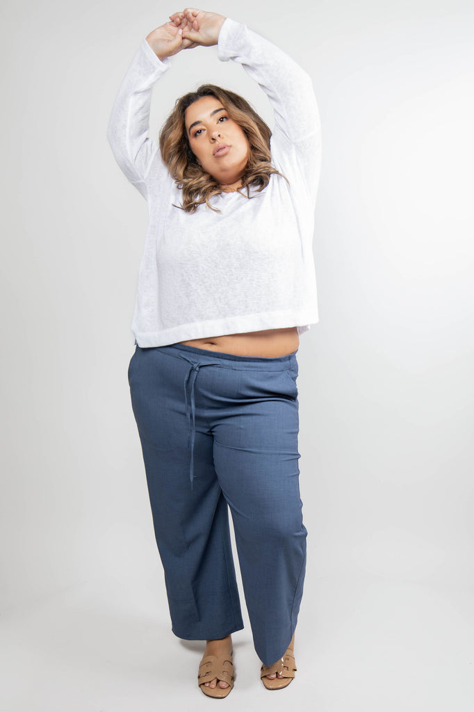 Pull-on Tie Waist Wide Leg Ankle Designed by Liverpool.