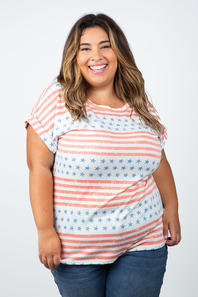 AMERICANA TOP plus-size - AMOUR781