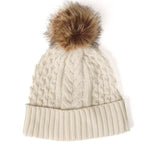 RECYCLED WISHBONE CABLE POM HAT plus-size - AMOUR781