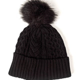 RECYCLED WISHBONE CABLE POM HAT plus-size - AMOUR781