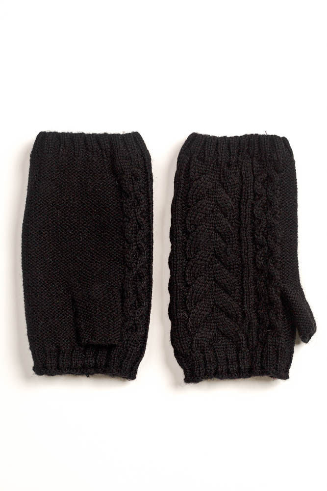 RECYCLED WISHBONE CABLE HANDWARMERS plus-size - AMOUR781