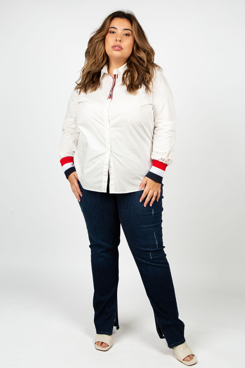 WRENNA COTTON POPLIN SHIRT plus-size - AMOUR781