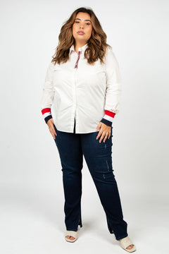 WRENNA COTTON POPLIN SHIRT plus-size - AMOUR781