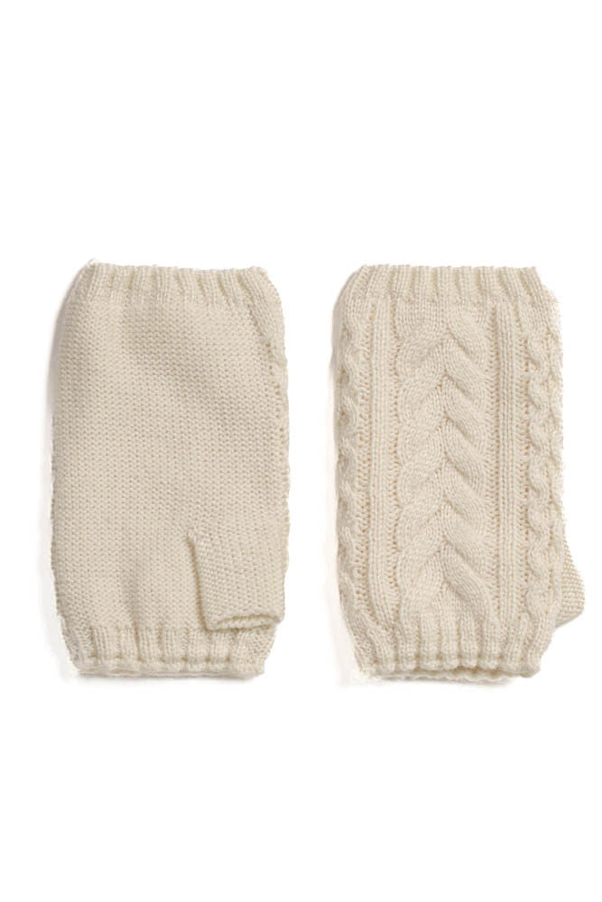 RECYCLED WISHBONE CABLE HANDWARMERS - AMOUR781