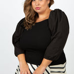 LEILA PUFF SLEEVE TOP plus-size - AMOUR781