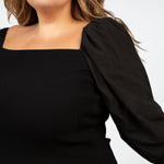 LEILA PUFF SLEEVE TOP plus-size - AMOUR781
