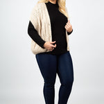 SLEEVELESS CARDIGAN AIRY ALPACA KNIT plus-size - AMOUR781