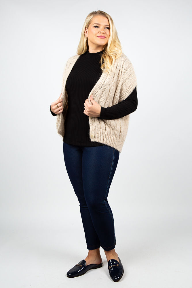 SLEEVELESS CARDIGAN AIRY ALPACA KNIT plus-size - AMOUR781