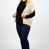 SLEEVELESS CARDIGAN AIRY ALPACA KNIT plus-size - AMOUR781