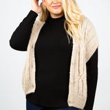 SLEEVELESS CARDIGAN AIRY ALPACA KNIT plus-size - AMOUR781