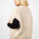 SLEEVELESS CARDIGAN AIRY ALPACA KNIT plus-size - AMOUR781