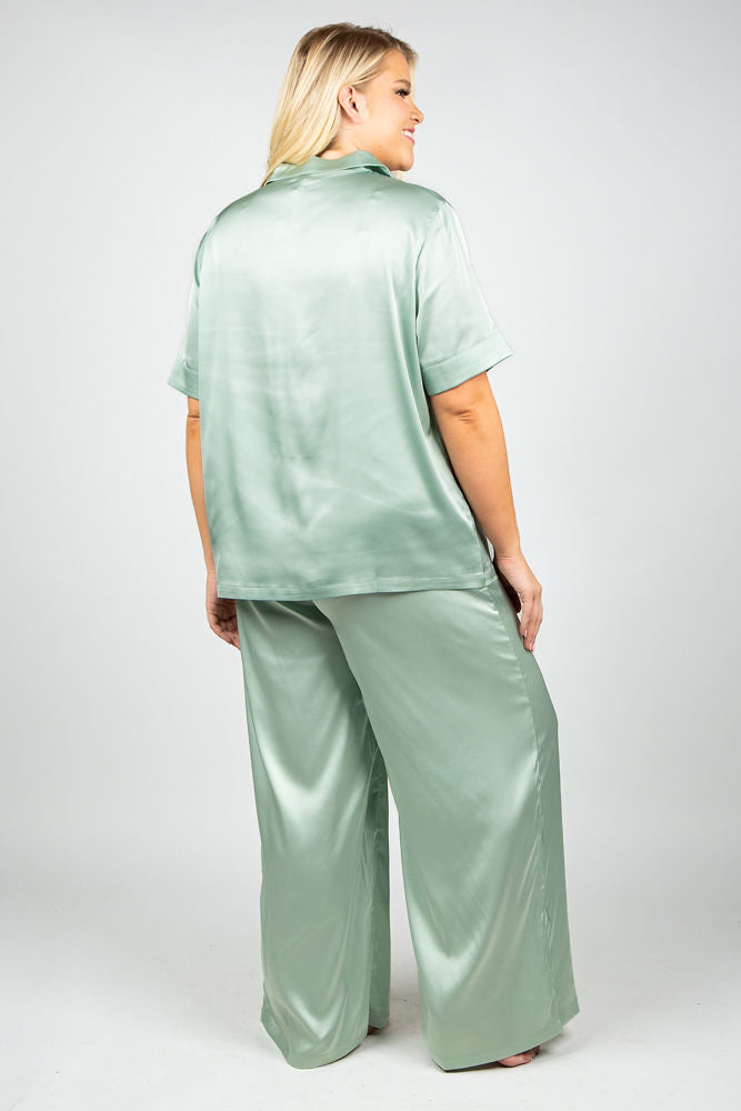 Satin Wide Leg Lounge Set Designed by Kilo Brava.
