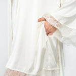SATIN & LACE SHORT ROBE - AMOUR781