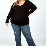 SPLIT CUFF SWEATER plus-size - AMOUR781