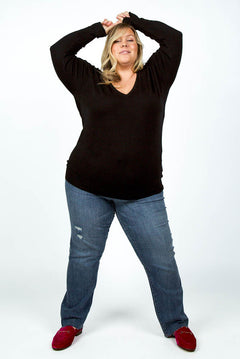 SPLIT CUFF SWEATER plus-size - AMOUR781