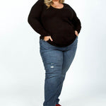 SPLIT CUFF SWEATER plus-size - AMOUR781